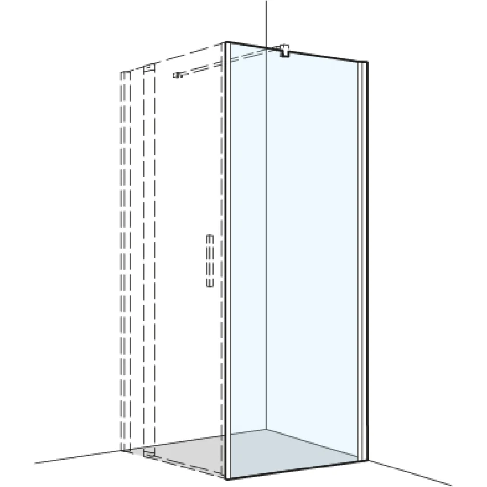 S400Plus Seitenwand für Pendeltüre 2-teilig / Wandanschlag